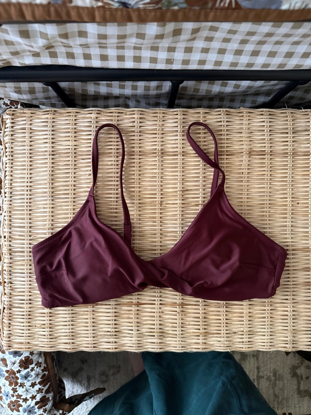 Aerie swim top scoop twist - Burgundy